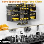Heavy Duty Wall Mount Drill Organizer for 8 Tools