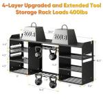 Heavy Duty Wall Mount Drill Organizer for 8 Tools