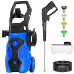 1.76 GPM Electric Pressure Washer, 2465 Max PSI Power Washer with Stainless Steel Wand, 4 Spray Nozzles, Built-in 0.9L Detergent Tank, 20 Ft Hose, 35 Ft Power Cord for Cars, Driveway, Home Cleaning