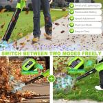 2025 Upgrade Leaf Blower, Leaf Blower Cordless with 2 * 2.6AH Batteries and Fast Charger, 450CFM &150MPH and 2 Speed Mode, Lightweight Electric Leaf Blowers for Lawn,Yard, Leaves, Dust,Snow Care
