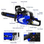 BILT HARD Gas Chainsaw 22 inch 56cc 3.1 HP Chain Saws with Automatic Oiler for Trees, Gas Powered 2-Cycle Wood Cutting Machine Petrol Handheld Gasline Chainsaws for Outdoor Garden Farm Home