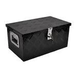 FGJQEFG 20 Inch Tool Box Flatbox Truck Car Outdoor Trailer Pickup Underbody Toolbox,RV Storage Organizer,Underbed Tools Organizer W/Lock & Keys, Black Aluminum 5 Bar Tread(20''X12''X9.5'')