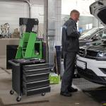 Goplus 5-Drawer Rolling Tool Chest, Steel Tool Storage Cabinet with Handle, Hanging Holes, Central Keyed Locking System, Universal Lockable Wheels, Tool Organizer Box for Garage Workshop