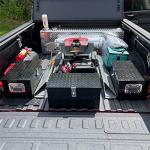 FGJQEFG 20 Inch Tool Box Flatbox Truck Car Outdoor Trailer Pickup Underbody Toolbox,RV Storage Organizer,Underbed Tools Organizer W/Lock & Keys, Black Aluminum 5 Bar Tread(20''X12''X9.5'')