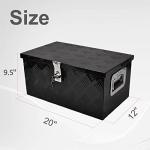 FGJQEFG 20 Inch Tool Box Flatbox Truck Car Outdoor Trailer Pickup Underbody Toolbox,RV Storage Organizer,Underbed Tools Organizer W/Lock & Keys, Black Aluminum 5 Bar Tread(20''X12''X9.5'')