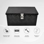 FGJQEFG 20 Inch Tool Box Flatbox Truck Car Outdoor Trailer Pickup Underbody Toolbox,RV Storage Organizer,Underbed Tools Organizer W/Lock & Keys, Black Aluminum 5 Bar Tread(20''X12''X9.5'')