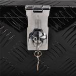 FGJQEFG 20 Inch Tool Box Flatbox Truck Car Outdoor Trailer Pickup Underbody Toolbox,RV Storage Organizer,Underbed Tools Organizer W/Lock & Keys, Black Aluminum 5 Bar Tread(20''X12''X9.5'')