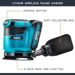 IRONFIST Brushless Random Orbital Sander, 6 Speeds Max 13500rpm, 5” Electric Sander Cordless 21V with Dust Collector and 23pcs accessories Included Battery and Charger