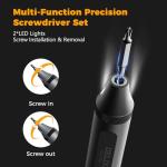 72 in 1 Electric Screwdriver Kit, 3.7V Dual-Head Precision Screwdriver Set with 3.5N.m Manual Screwdriver and 0.3N.m Mini Electric Screwdriver, Magnetic Case for Repair Cameras, Laptops, DIY Kits