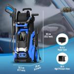 Electric Pressure Washer 5000PSI-Max 3.6GPM Power Washer Touch Screen Adjustable Pressure,4 Nozzles and 500ml Foam Cannon Power Washer Cleaning for Patio (Blue)