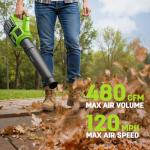 STEELITE Leaf Blower 21V, Electric Leaf Blower Cordless with 4.0Ah Battery and Charger, Powerful Battery Blower for Lawn Care, Patio Cleaning and Dust