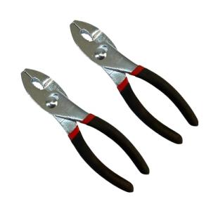 Edward Tools Slip Joint Pliers 6” (Pack of 2) - Heavy Duty Carbon Steel with Rubber Grip Handle - Fine Grip Teeth in Front and Coarse Teeth in Back - Rust Resistant Finish