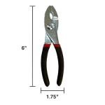 Edward Tools Slip Joint Pliers 6” (Pack of 2) - Heavy Duty Carbon Steel with Rubber Grip Handle - Fine Grip Teeth in Front and Coarse Teeth in Back - Rust Resistant Finish