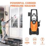 Giraffe Tools Pressure Washer, Max 2400 PSI, 2.3 GPM Electric Power Washer with 4 Quick-Connect Nozzles, Foam Cannon for Cars/Patios/Driveways/Fences