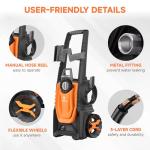 Giraffe Tools Pressure Washer, Max 2400 PSI, 2.3 GPM Electric Power Washer with 4 Quick-Connect Nozzles, Foam Cannon for Cars/Patios/Driveways/Fences