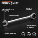HORUSDY 26-Piece Ratcheting Wrench Set | Metric and SAE | Ratchet Combination Wrenches Set with Organizer | 72-Tooth | Chrome Vanadium Steel | 6-19 mm & 1/4” to 3/4“ (13-Piece Metric&SAE)