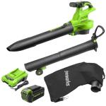 Greenworks 40V (230 MPH / 505 CFM / 75+ Compatible Tools) Cordless Brushless Leaf Blower / Vacuum, 5.0Ah Battery and Charger Included