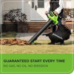 Greenworks 40V (230 MPH / 505 CFM / 75+ Compatible Tools) Cordless Brushless Leaf Blower / Vacuum, 5.0Ah Battery and Charger Included