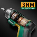 GRENPRO 4V Electric Screwdriver Rechargeable, Cordless Screwdriver 9pcs Bit with 1pc Bit Holder, USB Small Power Screwdriver Set with Bits, Green