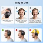 Link Dream 2Pack Shooting Ear Protection, NRR 35dB Ear Protection Hearing Protection Noise Cancelling Ear Muffs with Adjustable Headband for Gun Range Hunting