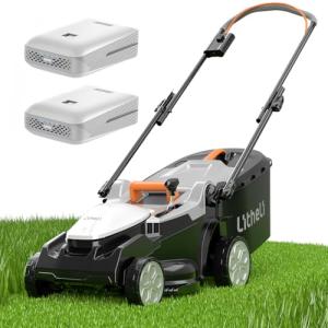 Litheli 40V (2 x 20V) 16" Electric Lawn Mower Cordless, Walk Behind Lawn Mower with 6-Height Adjust, Portable & Lightweight Push Battery Powered Lawn Mower (2 * 4.0AH Batteries Included)