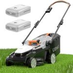 Litheli 40V (2 x 20V) 16" Electric Lawn Mower Cordless, Walk Behind Lawn Mower with 6-Height Adjust, Portable & Lightweight Push Battery Powered Lawn Mower (2 * 4.0AH Batteries Included)