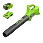 Greenworks 40V (100 MPH / 350 CFM) Cordless Axial Leaf Blower, 2.0Ah Battery and Charger Included