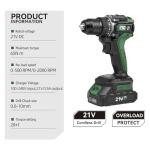 Prostormer Brushless Cordless Drill Set, 575 in.lbs Power Drill Driver, 3/8" Keyless Chuck, 20+1 Max Torque, 2pcs Batteries & Charger with 24 Pcs Drilling Bits & Storage Box