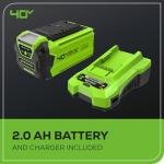 Greenworks 40V (100 MPH / 350 CFM) Cordless Axial Leaf Blower, 2.0Ah Battery and Charger Included