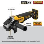 DEWALT 20V MAX* Angle Grinder Tool Cordless Brushless, 4 1/2 Inch, with Paddle Switch and Kickback Brake, Tool Only (DCG413B)