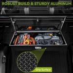 AUTOSAVER88 30 Inch Truck Bed Tool Box, Heavy Duty Aluminum Diamond Plate Tool Box Chest, Waterproof Chest Storage Box with Sliding Shelf and Lock for Trucks, Trailers, RVs, Warehouses