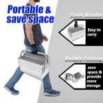 FITHOIST Metal Cantilever Tool Box, 3-Tier 5 Tray Fold Out Stainless Steel Tool Box with Handle, 14" Stack-able Portable Tool Storage Box Organizers Chest for Household Factory Warehouse Repair Shop