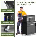 VIWAT Tool Chest, 8-Drawer Rolling Tool Storage Cabinet with Enhanced Packaging, Detachable Top Tool Box, Metal Tool Cart with Hooks and Liners, for Garage, Workshop, Black