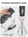 90-in-1 Mini Electric Screwdriver, SMOOTHARMOR Precision Screwdriver Set Cordless with 78 S2 Bits, 0.15-0.55 N.m Torque, Magnetic Storage, 500mAh, LED Light, Power Repair Tool Kit for Phone Laptop PS5