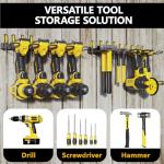 RacKeaLsi 2 Pack Drill Holder, Power Tool Organizer Wall Mount, Heavy Duty Garage Storage and Tool Organizer, Ideal Garage Organization Gifts for man, 8 Slots for Power Tools and 32 Screwdriver Rack