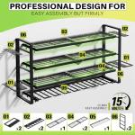 Large Power Tool Organizer Wall Mount, Garage Storage Cordless Tool Organizer with Screwdriver Holder, Heavy Duty Metal Storage Rack with 8 Drill Holder 4 Layer, Gifts for Men Who Have Everything