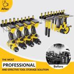 RacKeaLsi 2 Pack Drill Holder, Power Tool Organizer Wall Mount, Heavy Duty Garage Storage and Tool Organizer, Ideal Garage Organization Gifts for man, 8 Slots for Power Tools and 32 Screwdriver Rack