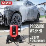 MZK Electric Pressure Washer,5200 Max PSI with Anti-Tipping Technology,4 Quick-Connect Nozzles,Foam Cannon for Easy Replacement,High-Pressure Cleaning of Cars,Fences ET2501
