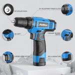 PULITUO Tool Set, 148-Piece Home Drill Set with 12V Blue Cordless Drill, Hand Tool Kits, and Tool Box, Suitable for Men, Women, and DIY Enthusiasts for Home Improvement.