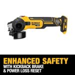 DEWALT 20V MAX* XR Angle Grinder with Kickback Brake, Slide Switch, 4-1/2-Inch, Tool Only (DCG405B)