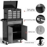 Tool Chest 7-Drawer | 40'' H Rolling Tool Chest with Wheels | Detachable Top Metal Tool Box | Garage Storage Cabinet for Repair Room,Warehouse | Rolling Tool Box with Hooks,Liners,Tray Divider | Black