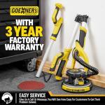 Drywall Sander, Electric Drywall Sander with Vacuum, Automatic Dust Removal, 7 Variable Speed, 900-1800RPM, 26’ Power Cord, Labor-Saving Handle and Patented Fixture for Ceiling Sanding, LED Light