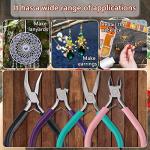 URSKYTOUS 4Pcs Jewelry Pliers Set Jewelry Making Pliers Tools Kit Include Jewelry Making Needle Nose Chain Nose Round Bent Pliers Wire Cutter for Bracelet Beading DIY Craft Jewelry Making Supplies