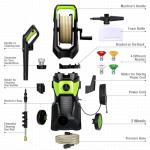 Washer with 4 Quick Connect Nozzles, Cleaning Machine with Foam Cannon