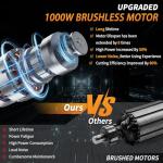 JEXUGK 12" Brushless Chainsaw, 21V Cordless Chainsaw with 2 x 4.0Ah Battery, Electric Motosierra De Gasolina with 2 x Chains & Guide Plate, Eléctrica Rechargeable Saw for Wood Cutting Trimming Branch