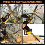 JEXUGK 12" Brushless Chainsaw, 21V Cordless Chainsaw with 2 x 4.0Ah Battery, Electric Motosierra De Gasolina with 2 x Chains & Guide Plate, Eléctrica Rechargeable Saw for Wood Cutting Trimming Branch