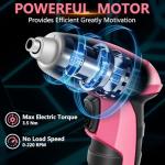 JENABOM Cordless Screwdriver Rechargeable, Electric Screwdriver Cordless 24pcs, USB Small Power Screwdriver Set with LED light for Women, Pink