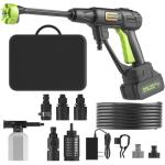 Cordless Pressure Washer Battery Powered; 990PSI Cordless Power Washer with 6-in-1 Nozzle, 23FT High-Elastic Hose, 21V Battery&Charger; Portable Handheld Pressure Washer Cleaner for Home, Car, Garden