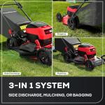 PowerSmart Electric Cordless Lawn Mower 17" 40V, 3-in-1 Brushless Push Lawn Mower, Lightweight, Foldable Handles