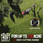 PowerSmart Electric Cordless Lawn Mower 17" 40V, 3-in-1 Brushless Push Lawn Mower, Lightweight, Foldable Handles